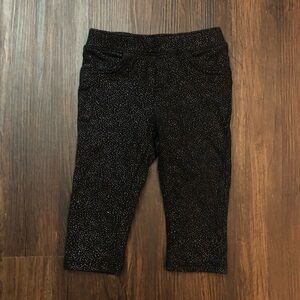 Jumping Beans Black Silver Sparkle Pants Baby Girl size 12 months, pockets